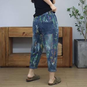 Colorful Graffiti Front Pockets Tapered Jeans