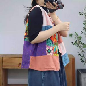 Frog Buttons Cotton Linen Folk Waistcoat