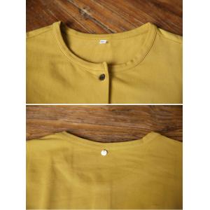 Long Sleeves Cotton Button Down T-shirt
