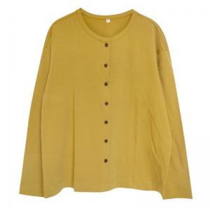 Long Sleeves Cotton Button Down T-shirt