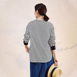 Lazy Day Cotton Korean Striped T-shirt