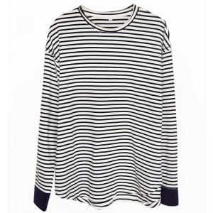 Lazy Day Cotton Korean Striped T-shirt