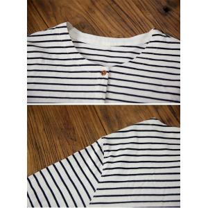 Black Stripes Ruffle Hem Cotton T-shirt