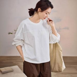 Crew Neck Cotton Oversized Plain T-shirt