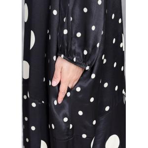 White Polka Dots Plus Size Black Dress