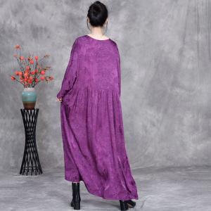 Jacquard Silk High Waist Senior Women Dress