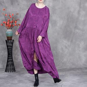 Jacquard Silk High Waist Senior Women Dress