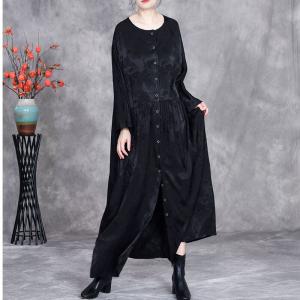 Jacquard Silk High Waist Senior Women Dress