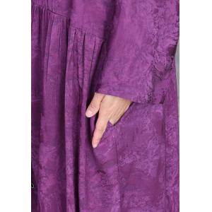Jacquard Silk High Waist Senior Women Dress