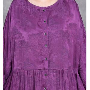Jacquard Silk High Waist Senior Women Dress