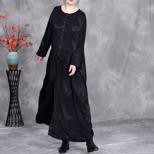 Jacquard Silk High Waist Senior Women Dress