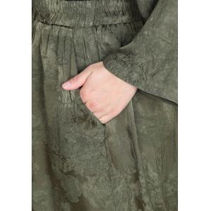 Flouncing Jacquard Designer Blouse with Silk Palazzo Pants