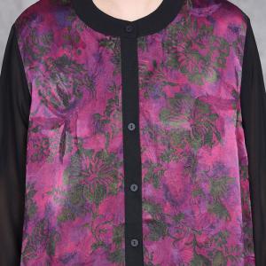 Over40 Style Printed Ladies Shirt with Black Silk Pants