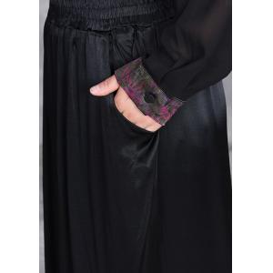 Over40 Style Printed Ladies Shirt with Black Silk Pants