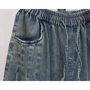 Soft Denim Drawstring Waist Baggy Barrel Jeans