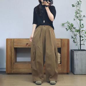 Loose-Fit Straight Leg Cotton Casual Cargo Pants