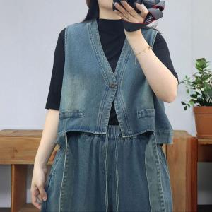 Unique Design Short Jean Waistcoat