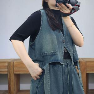 Unique Design Short Jean Waistcoat