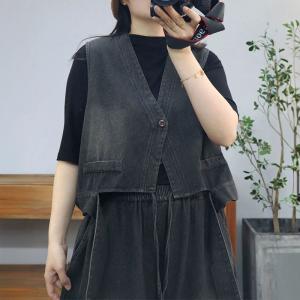 Unique Design Short Jean Waistcoat