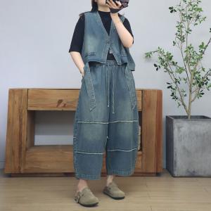 Unique Design Short Jean Waistcoat
