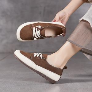 Leisure Chi C Soft Leather Tied Granny Shoes
