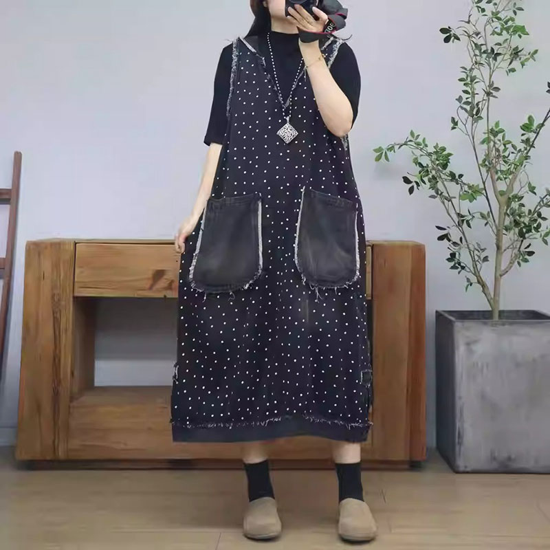 Street Denim Sleeveless Hooded Solid Color #1 #2 Black comfy western oversized 90s slouchy