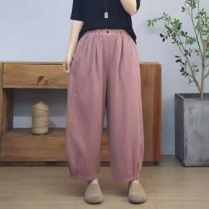 High Waist Comfy Wide Leg Linen Pants