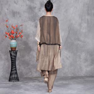 Folk Patterned Fringed Tunic with Cozy Harem Pants