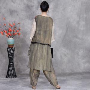 Folk Patterned Fringed Tunic with Cozy Harem Pants