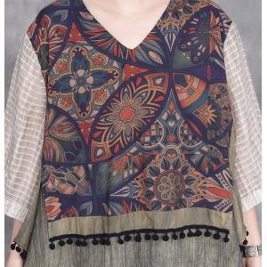 Folk Patterned Fringed Tunic with Cozy Harem Pants