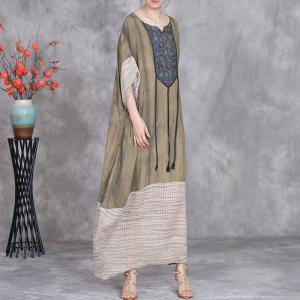 Floral Prints Tassel Plus Size Cocoon Dress