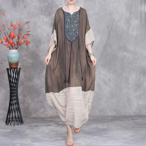Floral Prints Tassel Plus Size Cocoon Dress