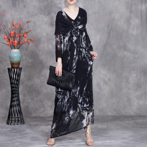 Roses Prints Shawl Printed Loose Resort Dress