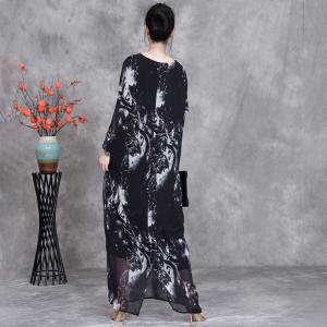 Roses Prints Shawl Printed Loose Resort Dress
