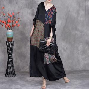 Printed Patchwork Plus Size Muslim Modest Dress