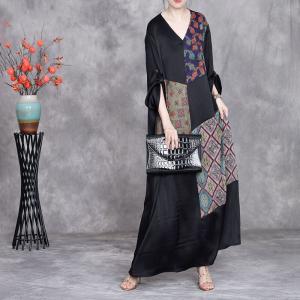 Printed Patchwork Plus Size Muslim Modest Dress