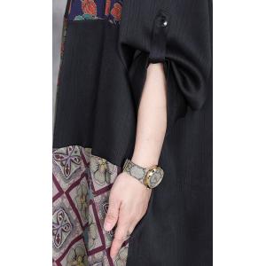Printed Patchwork Plus Size Muslim Modest Dress