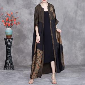 Circle Patchwork Oversized Dotted Cardigan Shirt