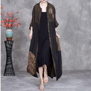 Circle Patchwork Oversized Dotted Cardigan Shirt