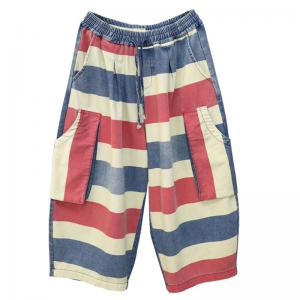 Side Pockets Chunky Striped Dad Jeans