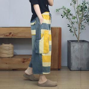 Side Pockets Chunky Striped Dad Jeans