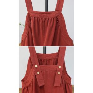 Casual Loose Cotton Plain Summer Overalls