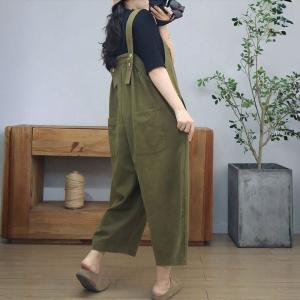 Casual Loose Cotton Plain Summer Overalls