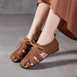 Leather Tied Beach Flat Gladiator Sandals
