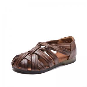 Low Heels Leather Knitted Hawaiian Sandals