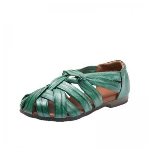 Low Heels Leather Knitted Hawaiian Sandals