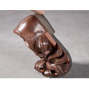 Low Heels Leather Knitted Hawaiian Sandals
