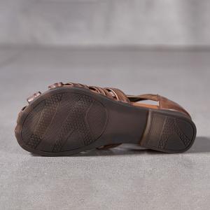 Low Heels Leather Knitted Hawaiian Sandals