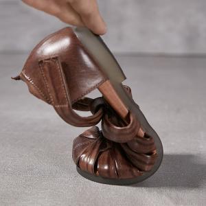 Tropical Travel Leather Woven Gladiator Sandals