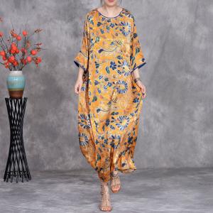 Ethnic Chinese Printed Loose Tied Dress